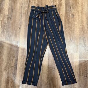 High waisted paper bag pants